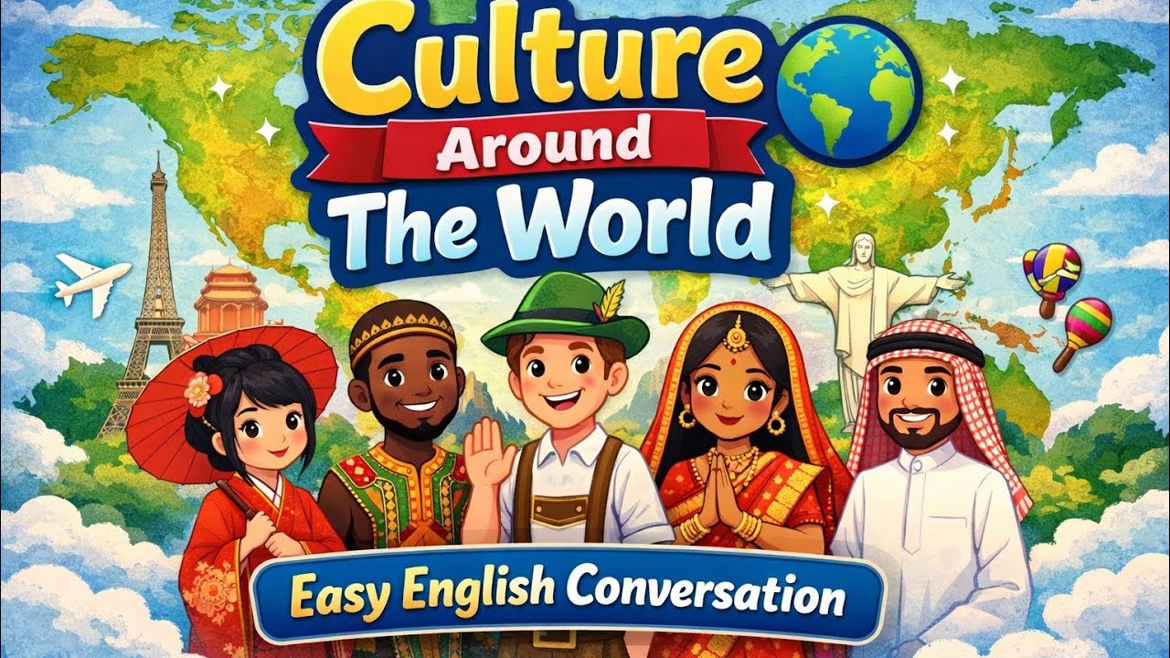 Culture Around The World 🌍 l Easy English Conversation for Beginners l English Talk Cafe ☕