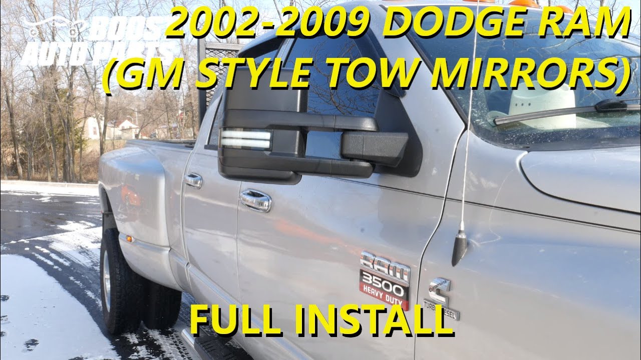 Установка полного зеркала для буксировки: (Dodge Ram 2002-2009) Зеркала для буксировки GM 2015+ —...