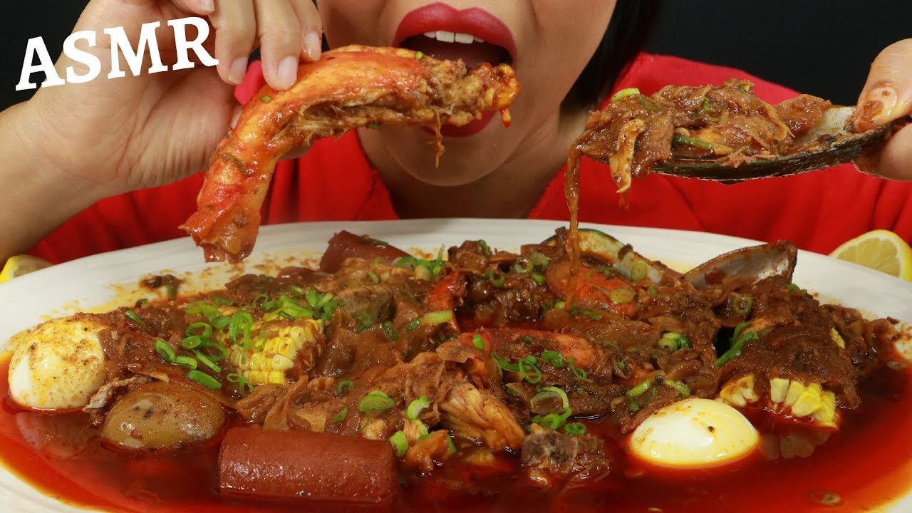 A SOUTHERN BOIL SOAKED IN BLOVES SAUCE ~ ASMR (No Talking) Eat Life With Kimchi