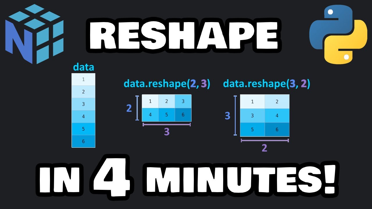 Learn to reshape NumPy arrays in 4 minutes! &harr;️
