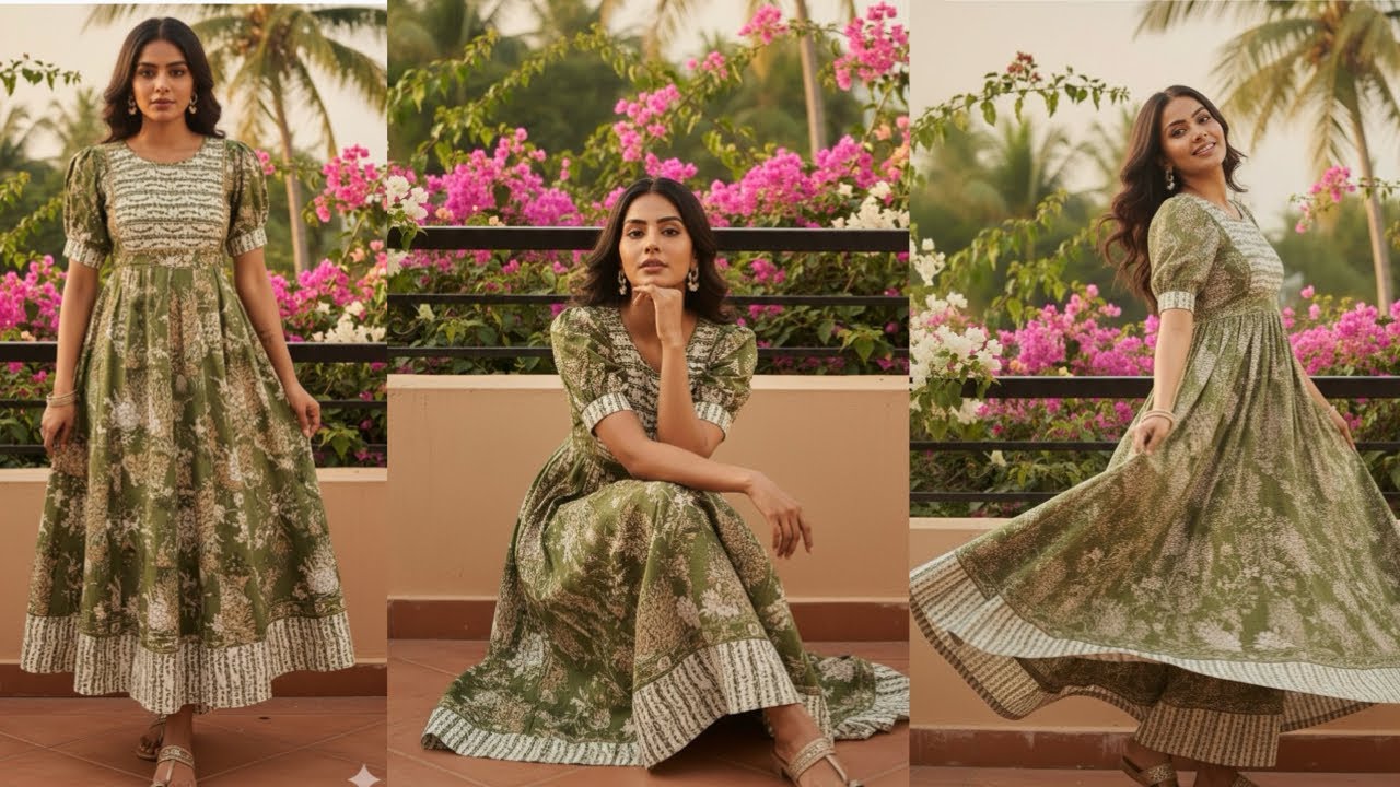 16 Kali Anarkali dress cutting and stitching