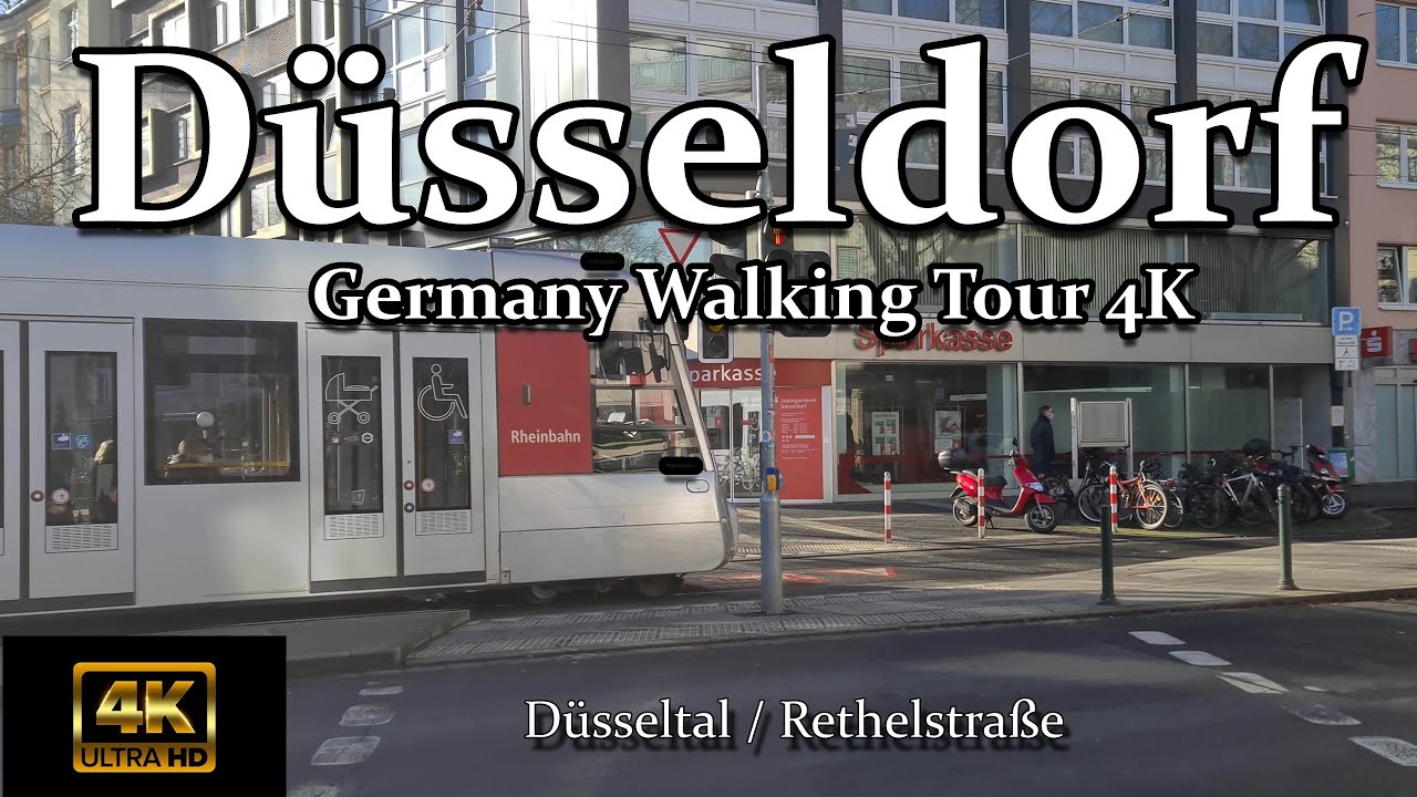 🚶🏼 Walking Tour 4K Germany: Düsseldorf / Düsseltal -  Rethelstraße [4K UHD]