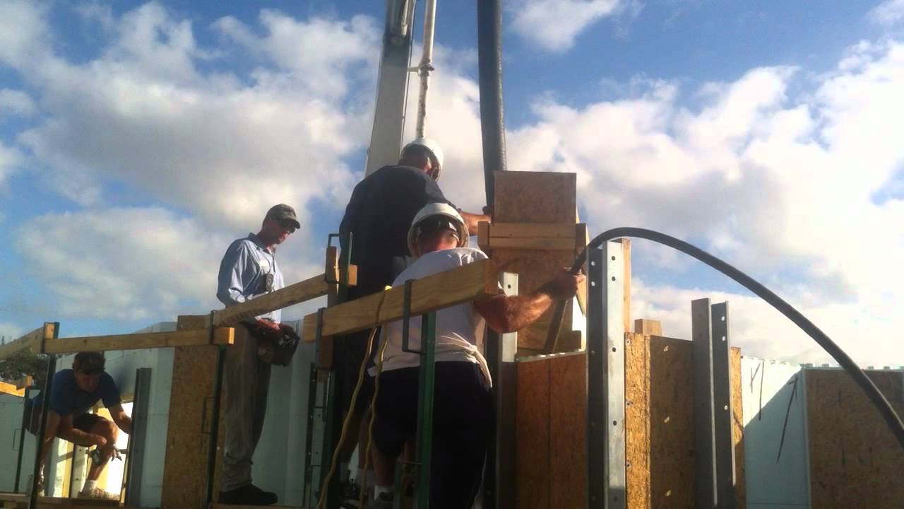 H3 Homes Pumping Concrete in NUDURA Insulated Concrete Forms 1-800-586-1636
