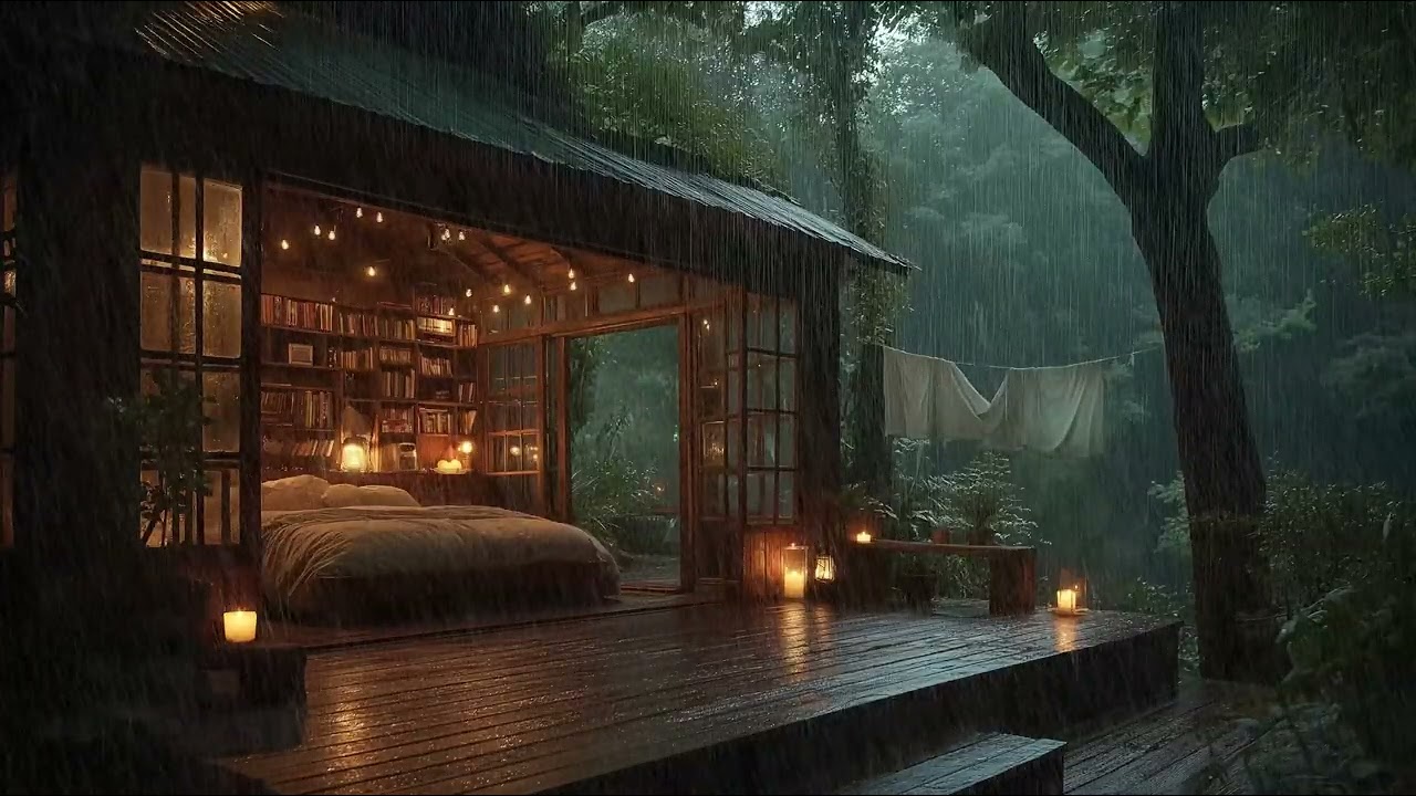 Forest Rain at Night for Deep Sleep | Calm Nature Sounds, Stress Relief, Relaxation & Better Sleep