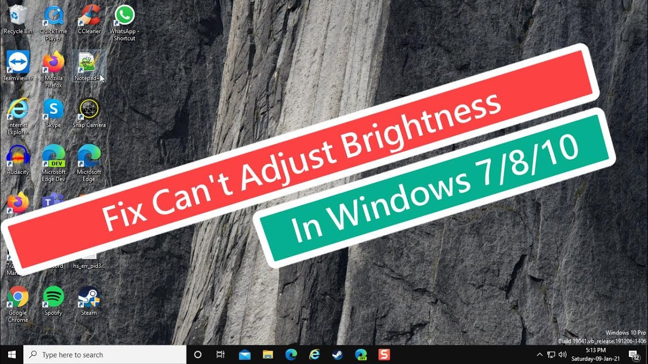 Fix Can't Adjust Brightness Windows 7/8/10