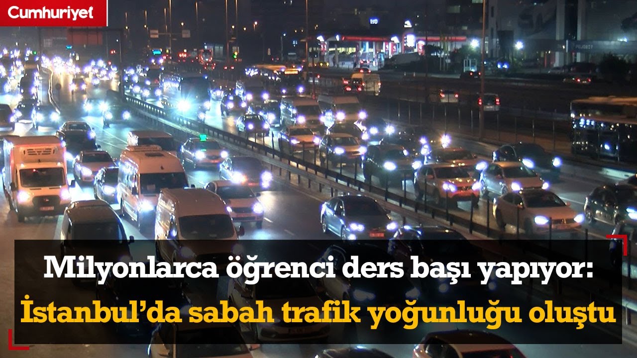Milyonlarca öğrenci ders başı yapıyor: İstanbul’da sabah trafik yoğunluğu oluştu