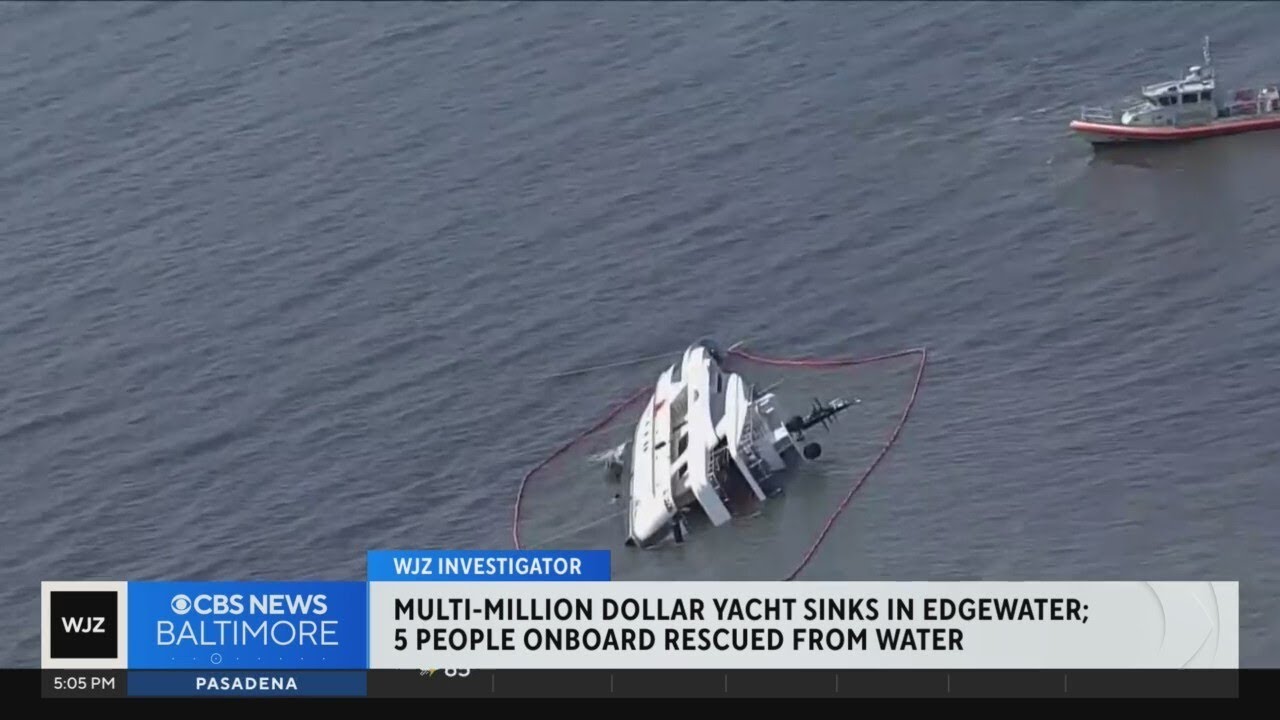 Multi-million dollar yacht sinks in Edgewater, five rescued