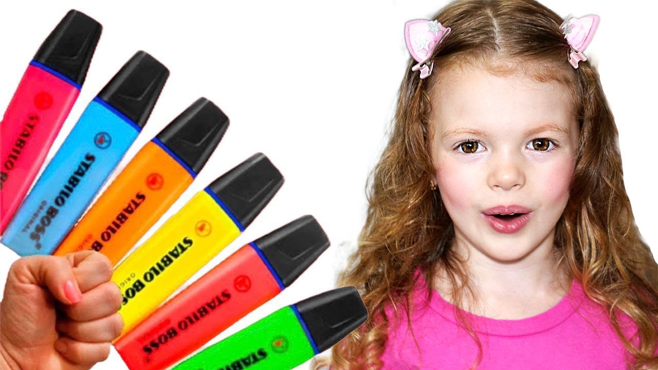 Pretends to play with  Magic Pen - Preschool toddler learn color