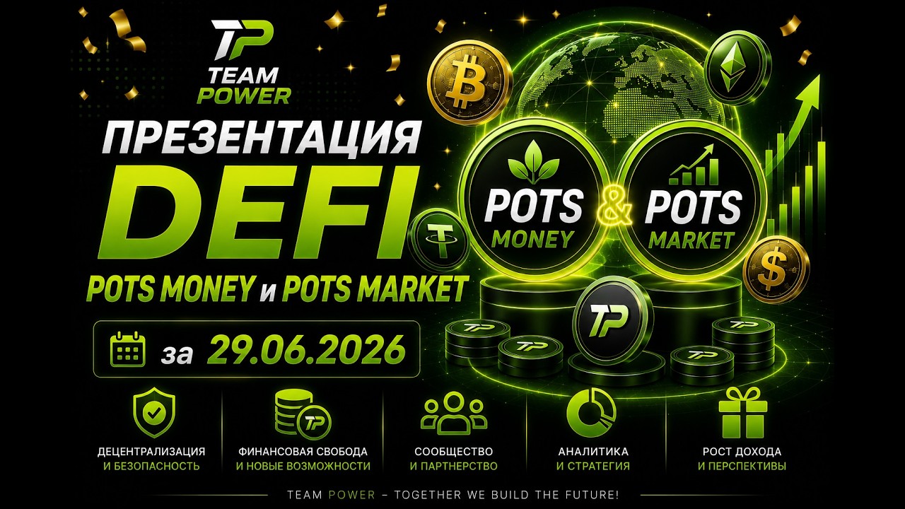 Презентация DEFI POTS Money и POTS Market за 29.06.2026