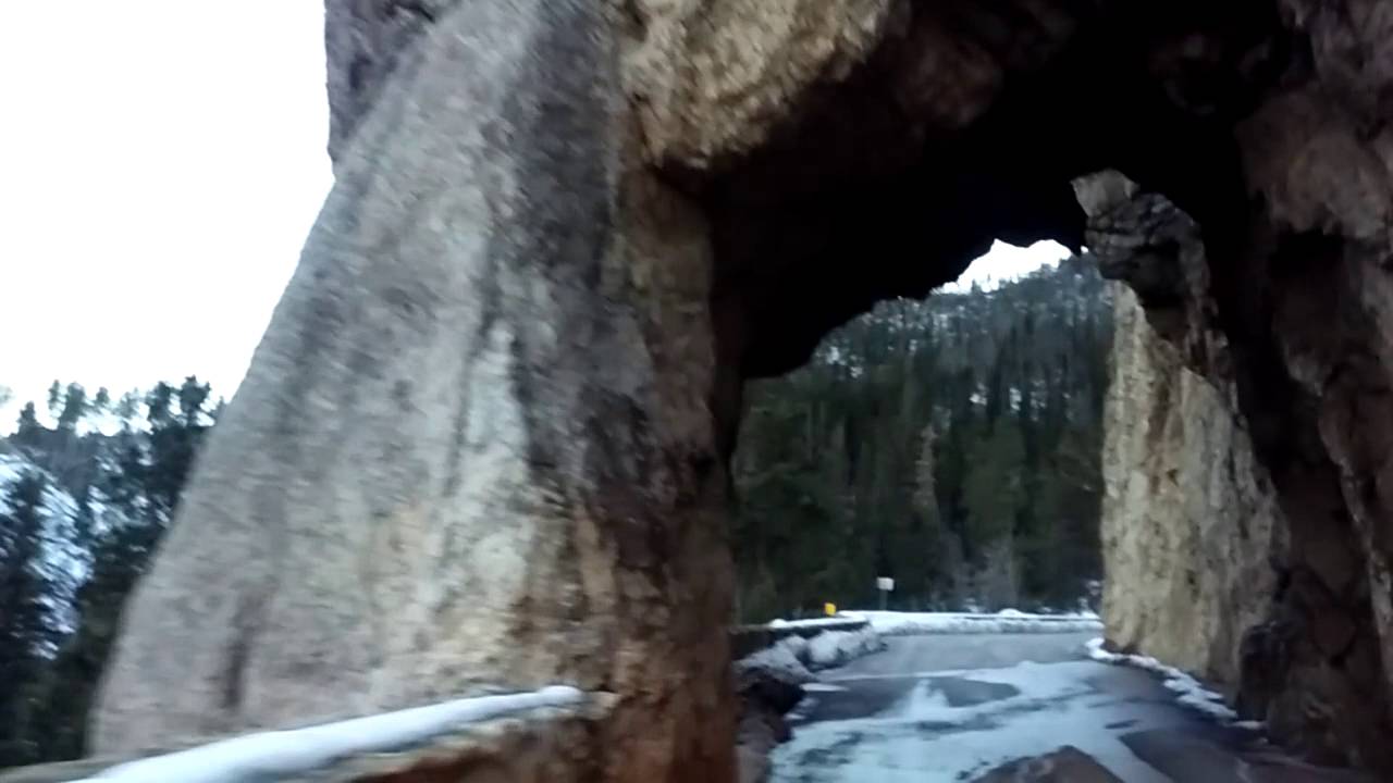 Hood tunnel at the mouth of Needles Highway.
