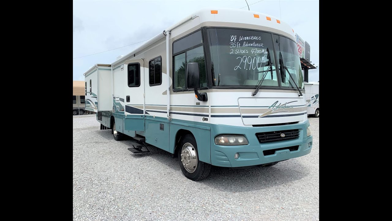 SOLD! 2004 Winnebago Adventurer 35U Class A Motorhome, 2 slides, Fiberglass Roof - $29,900