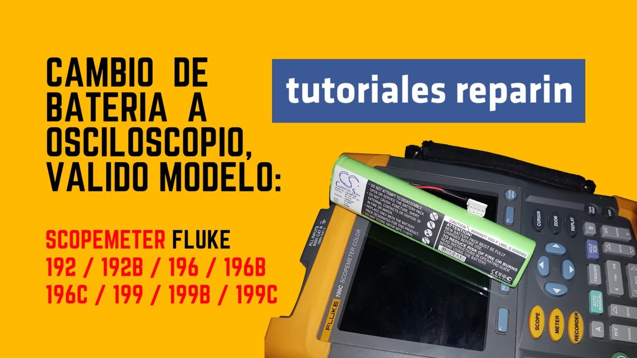 🔴 Como cambiar BATERIA a osciloscopio FLUKE scopemeter, 192 192B 196 196B 196C 199 199B 199C