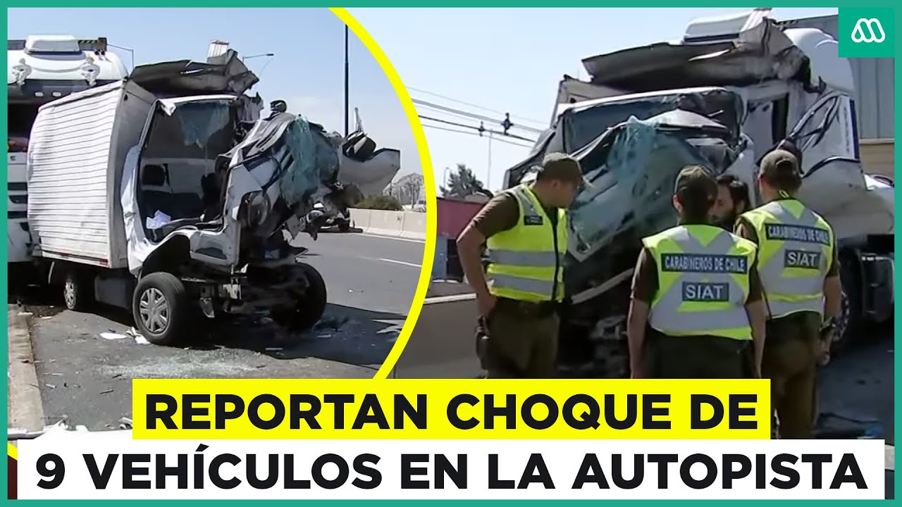 Reportan choque múltiple entre 9 vehículos en la autopista