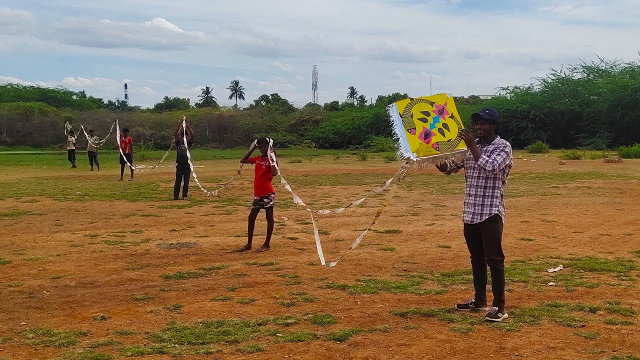 Longest tail using kite making in tamil |85 அடி ராட்சச வால்