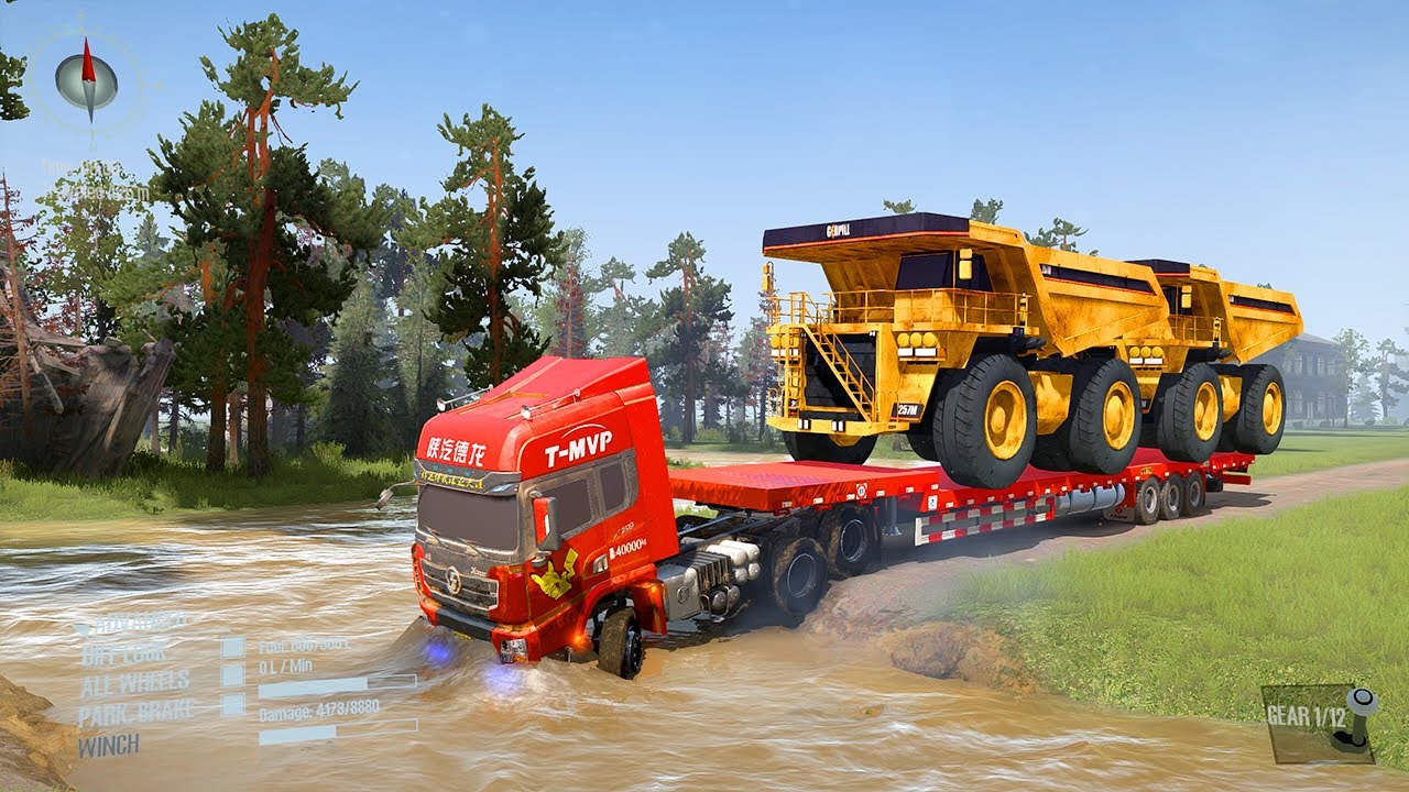 MudRunner | 10-Feet Deep Mud! Truck vs Broken Road With Speed Bump Challenge | #117 #MudRunner