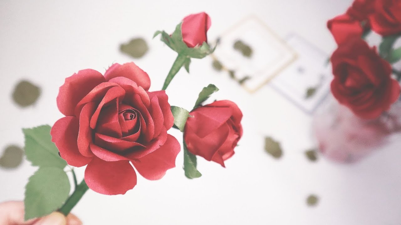 紙で作る薔薇（ばら）の花束｜ペーパーフラワーブーケの作り方｜How To make paper rose bouquet｜AyaWangPaper
