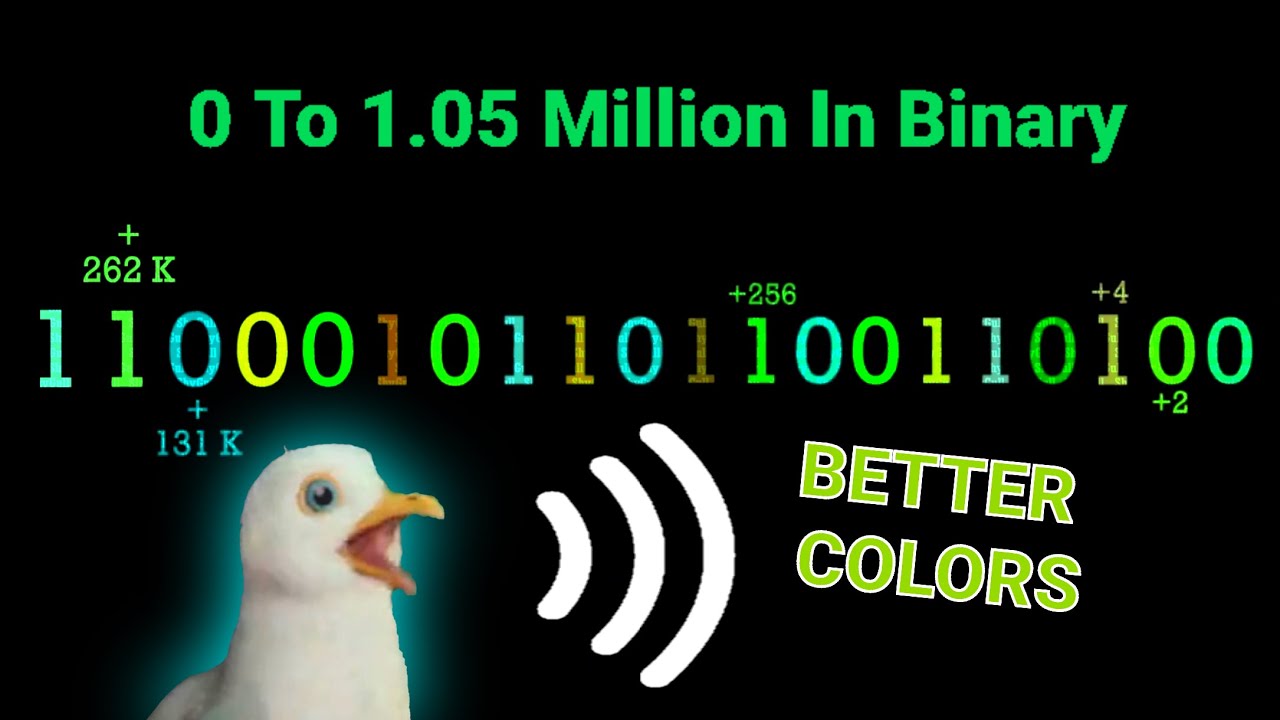 0 To 1.05 Million In Binary With Voices