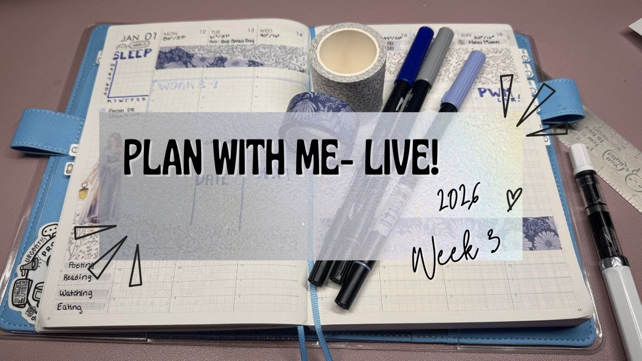 LIVE Plan With Me ✨ Week 3 Setup | A5 Vertical Plans | A&O Washi
