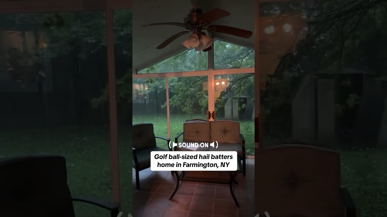 Golf ball-sized hail batters home in Farmington, NY