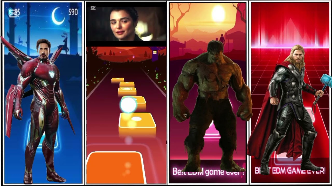 IRON MAN VS BLACK WINDOW VS HULCK VS THOR VS TILES HOP