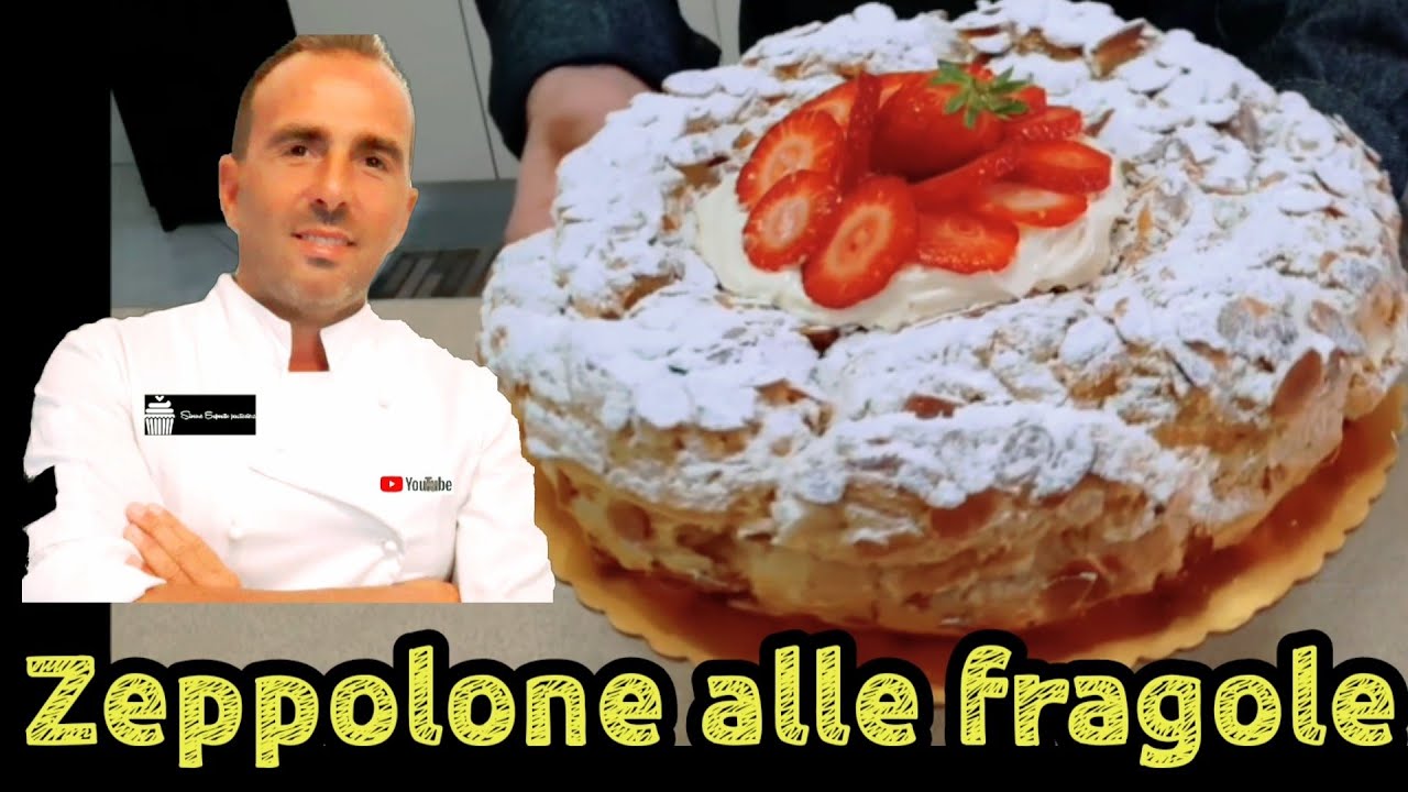 Zeppolone di san giuseppe con crema chantilly all'italiana e fragole fatto in casa ricetta spaziale