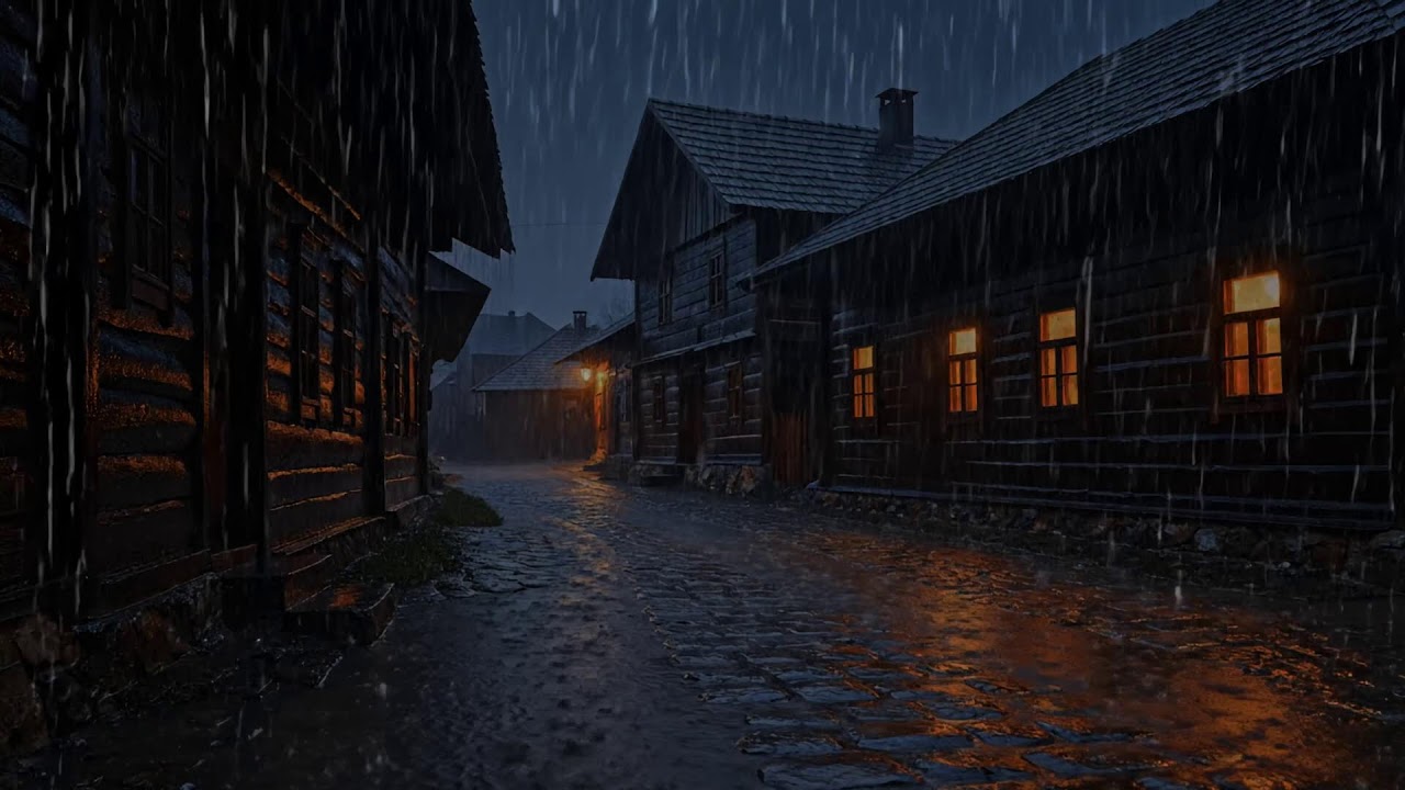 Midnight Rain and Thunder Ambience for Deep Sleep and Peaceful Rest to Calm a Racing Mind