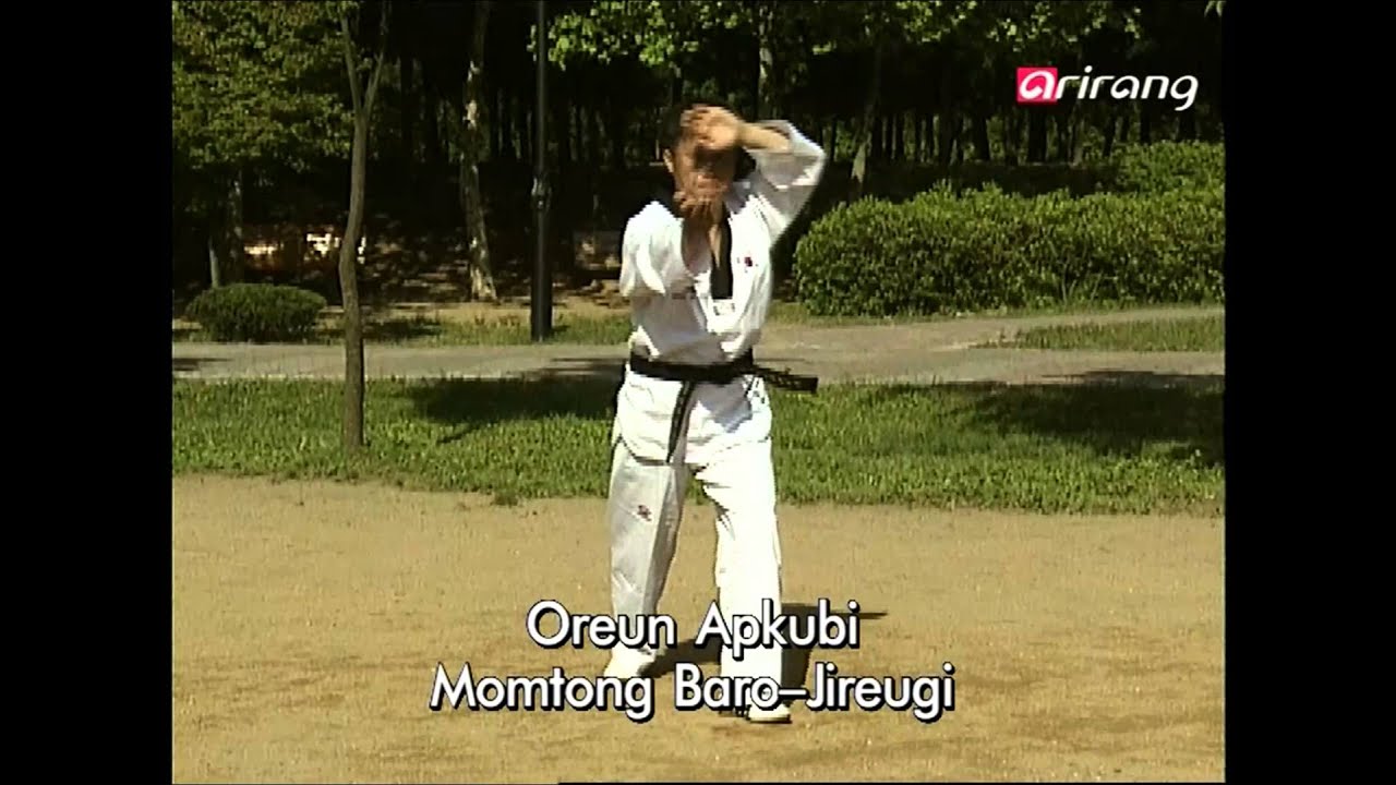 Taekwondo Step by Step Ep069 Taegeuk 4 Jang Ap-seogi jebi-poom han mok-chigi 앞서기 제비품  목치기