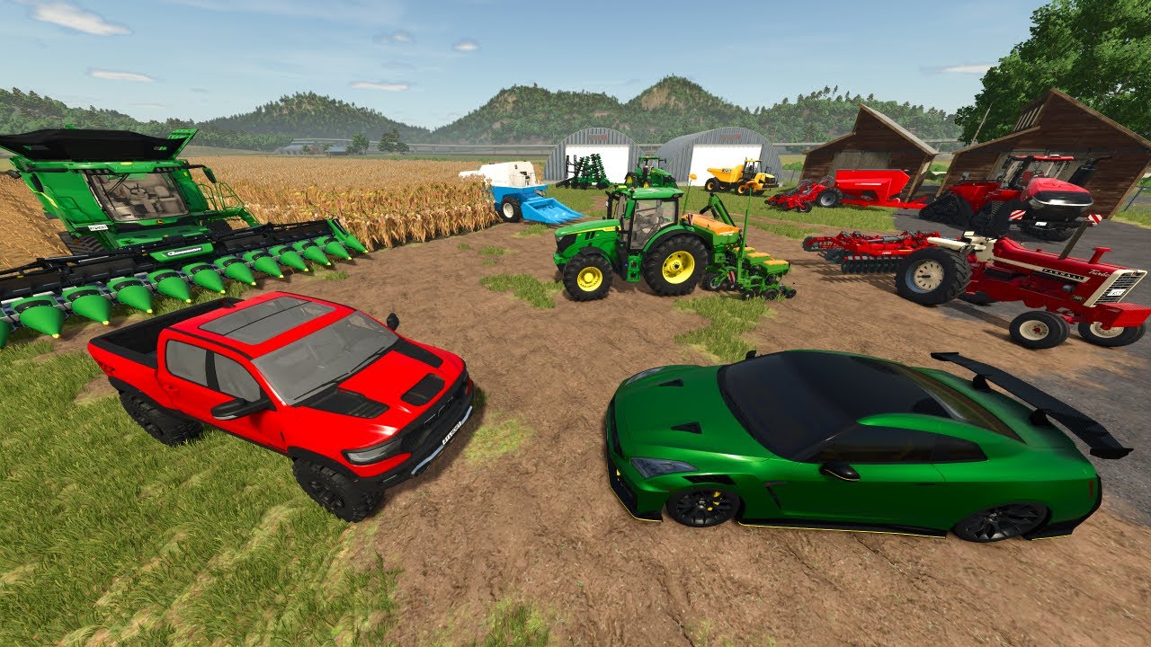 Racing on a Farm with Random Barns | Farming Simulator 25