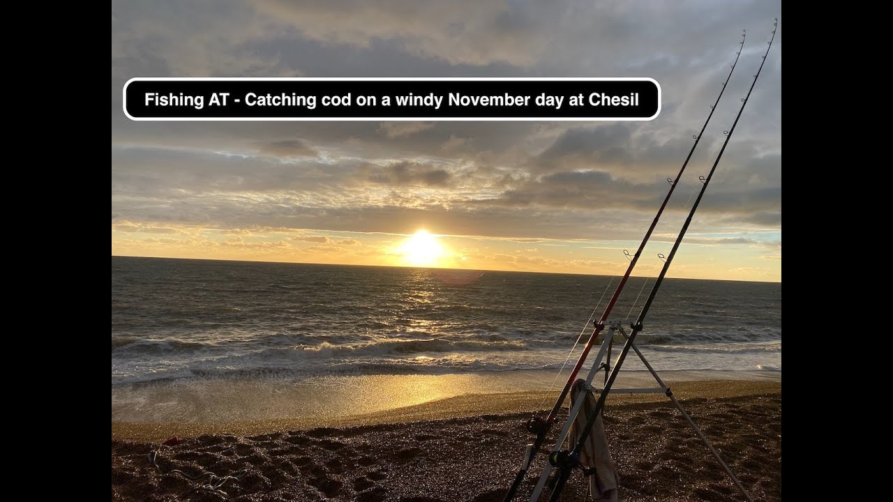 Fishing AT - Abbotsbury, Chesil Beach. Catching cod on a windy November day