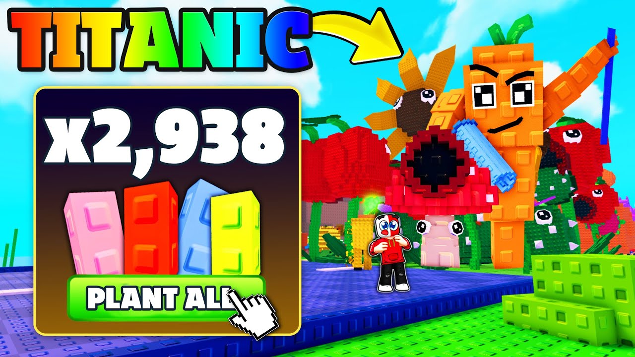 I Grew 2,938 SEEDS For TITANIC PLANTS In Plants Vs Brainrots..