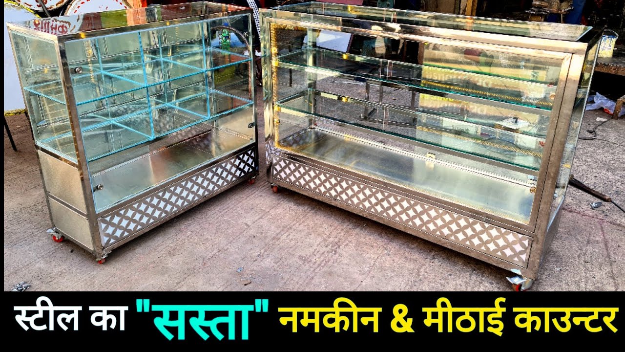 Stainless Steel Namkin Counter || Steel Sweet Counter