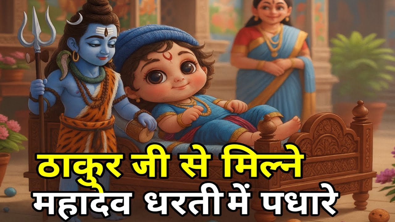 महादेव जी धरती पर पधारे कान्हा जी से मिलने #kanhaji #meraladdugopal #shorts #bhaktipath 