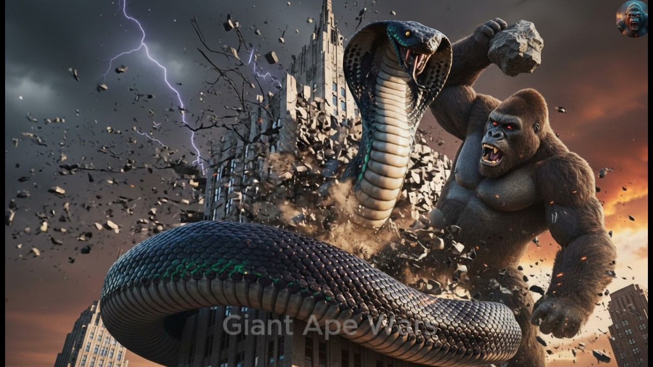 4K: A clash between Kong, Mega Troll, and Giant Snake in the coastal city of New York.