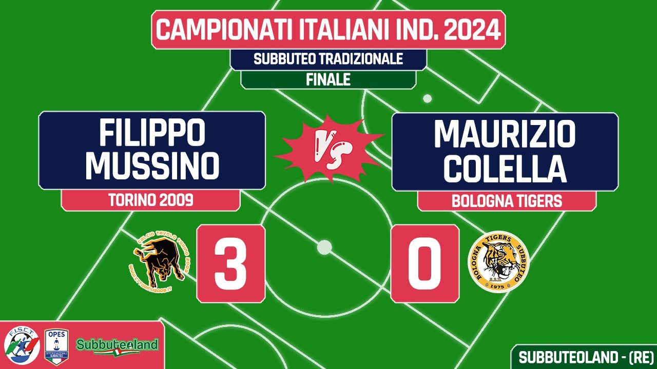 MUSSINO vs. COLELLA (Campionati Italiani Individuali Subbuteo Tradizionale 2024 - Finale)
