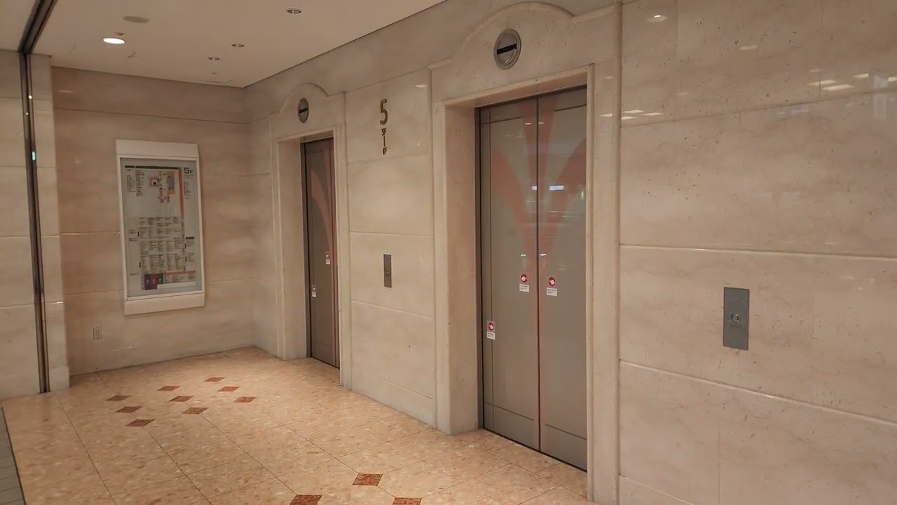 Original 1993 Hitachi Traction Elevators at Yokohama Landmark Tower Plaza in Yokohama, Japan