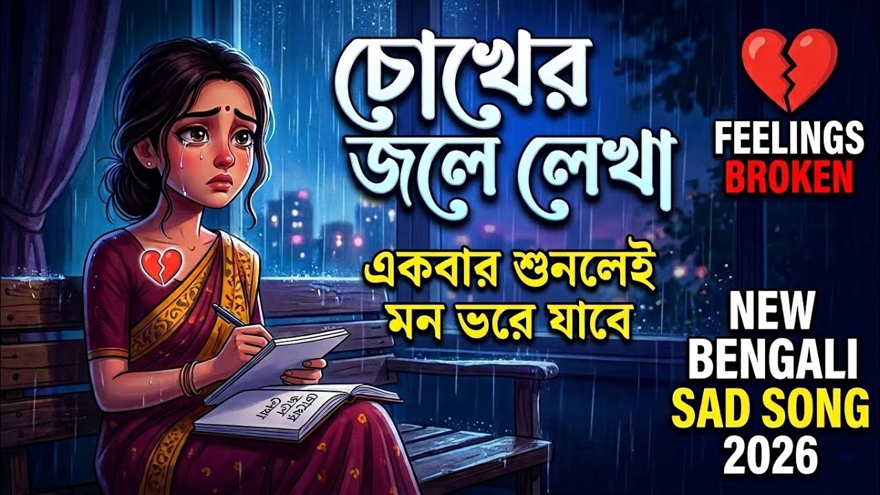 চোখের জলে লেখা ✍️ | Chokher Jole Lekha | New Bengali Sad Song 2026 💔 | Heart Touching Lyrics