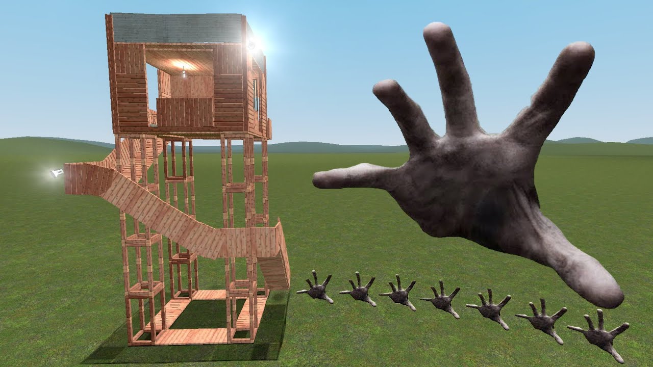 Scary Hand Nextbot против башен в Garry's Mod