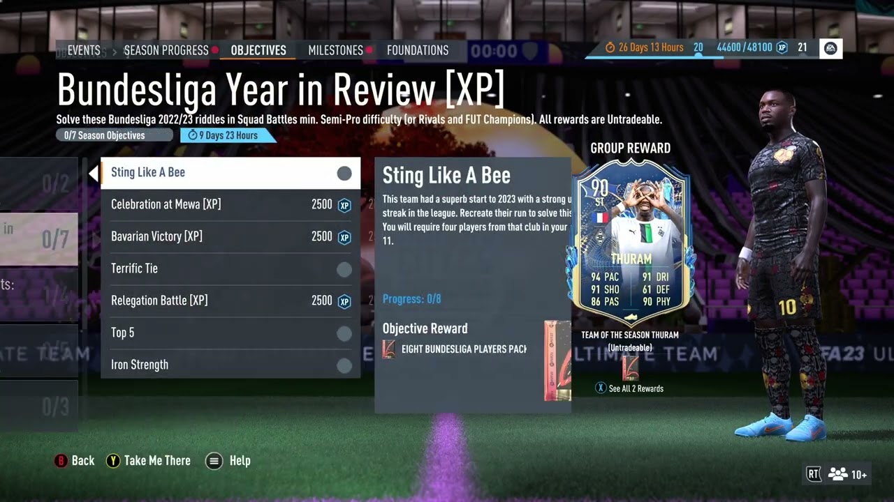 Bundesliga Year in Review [XP] Objectives 90 Thuram FIFA 23