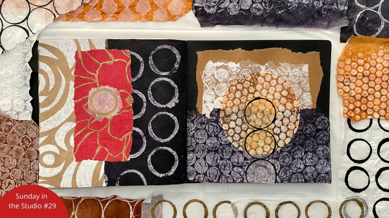 Making Unique Textured Papers For Your Collage Art - Sunday in The Studio