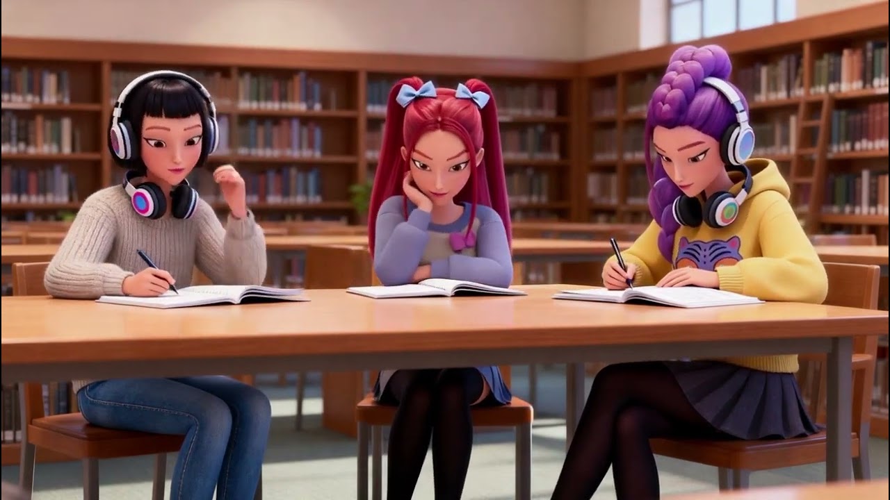 Study & Work with Rumi, Mira & Zoey | KPOP Demon Hunters Lo-Fi #lofimusic #kpop #rumi #mira #zoey