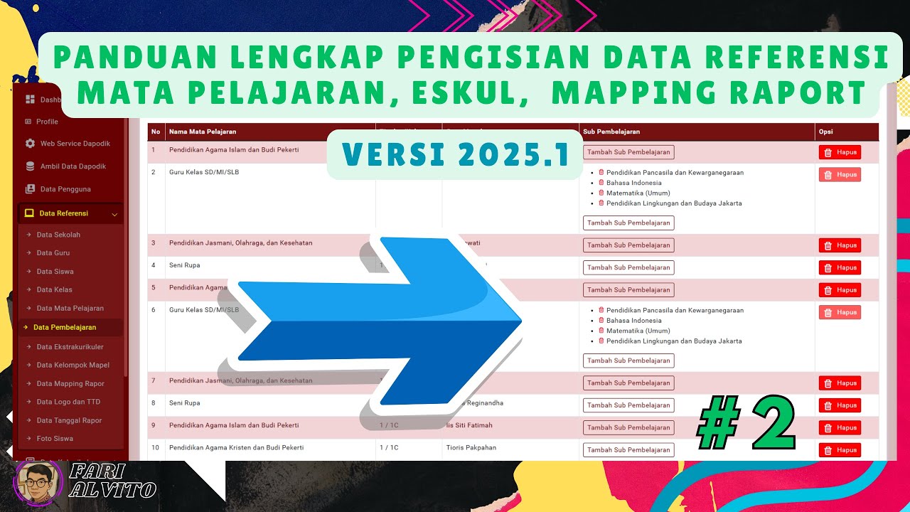 LANGKAH CEPAT PENGISIAN DATA REFERENSI E-RAPORT SD VERSI 2025.1 — PANDUAN LENGKAP #2 #erapor