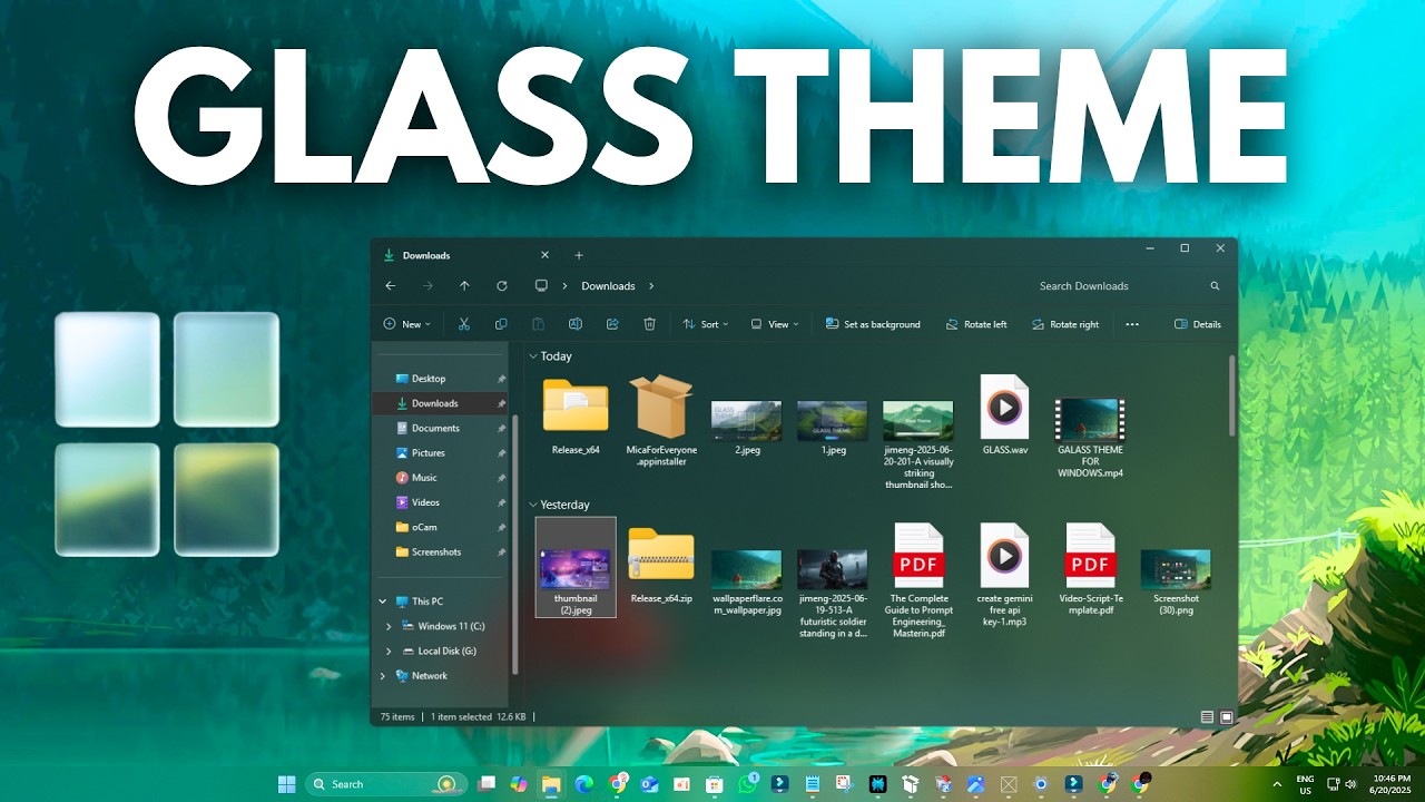 Windows 11 Glass Theme – Transform Your Desktop into Pure Elegance!