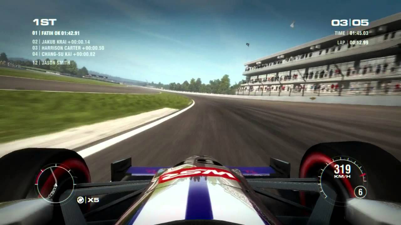 Grid 2 indycar gameplay indianapolis oval circuit 5 lap very hard dificulty