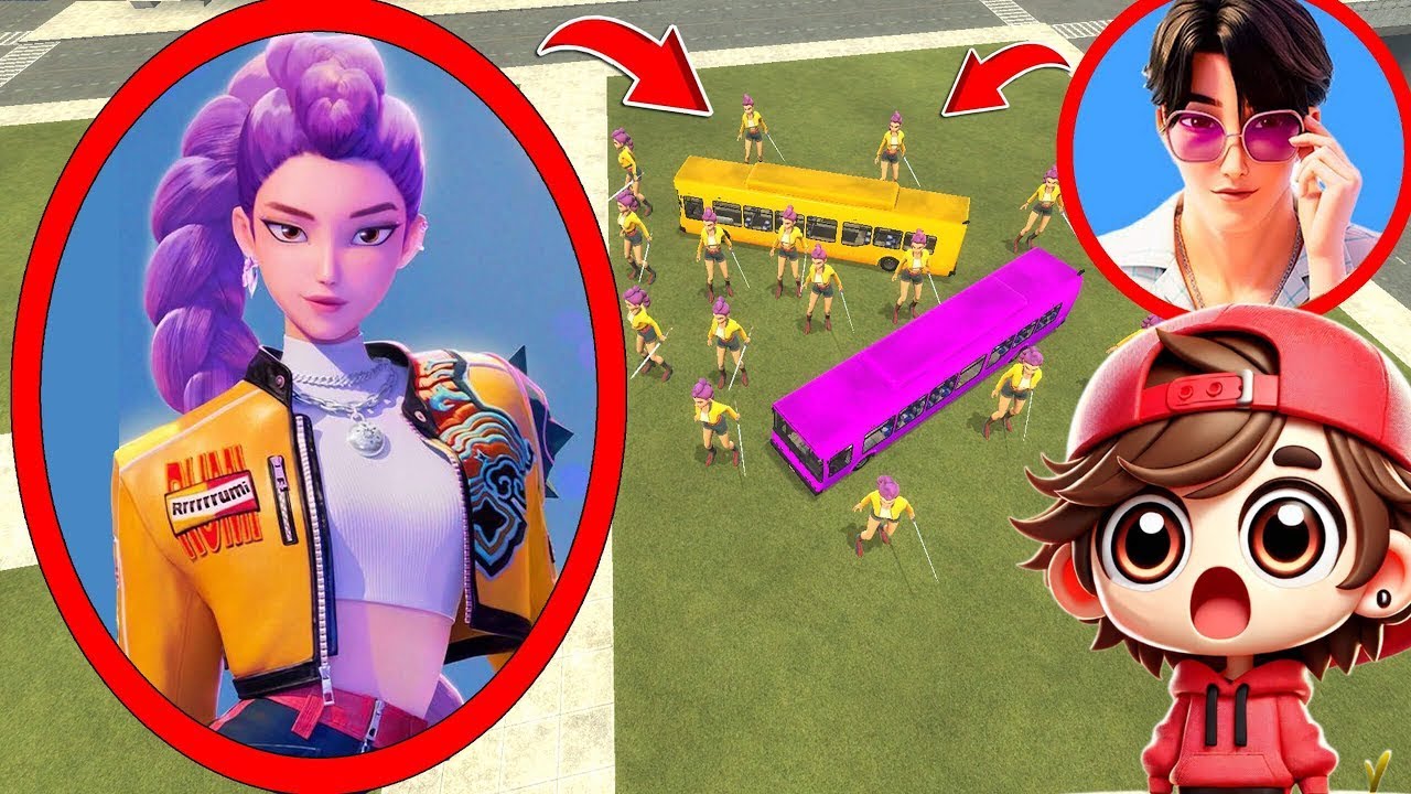 Un DRON capta a BUS KPOP DEMON HUNTERS RUMI AND JINU en la VIDA REAL en Garry's Mod!
