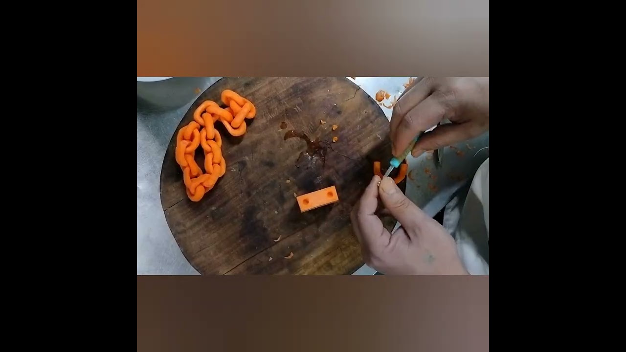 Vegetable chain ⛓️ carving idea step by step 