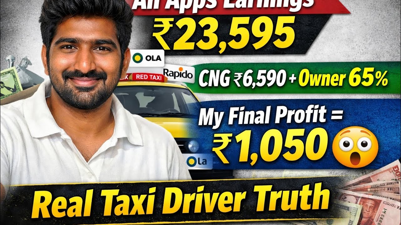 “Taxi Driver Weekly Income Truth 💸 CNG Expense + Owner 65% + My Profit ₹1,050”