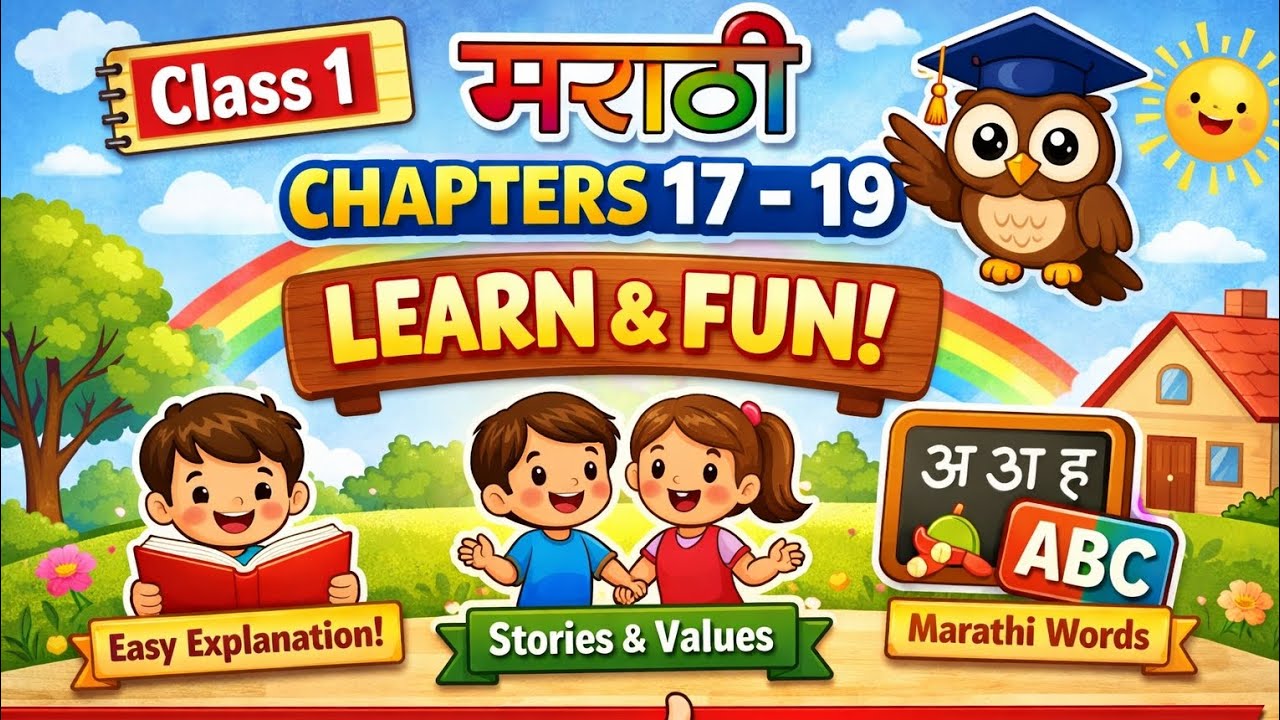 Class 1 Marathi | Chapter 17 to 19 | Easy Explanation | Fun Learning for Kids