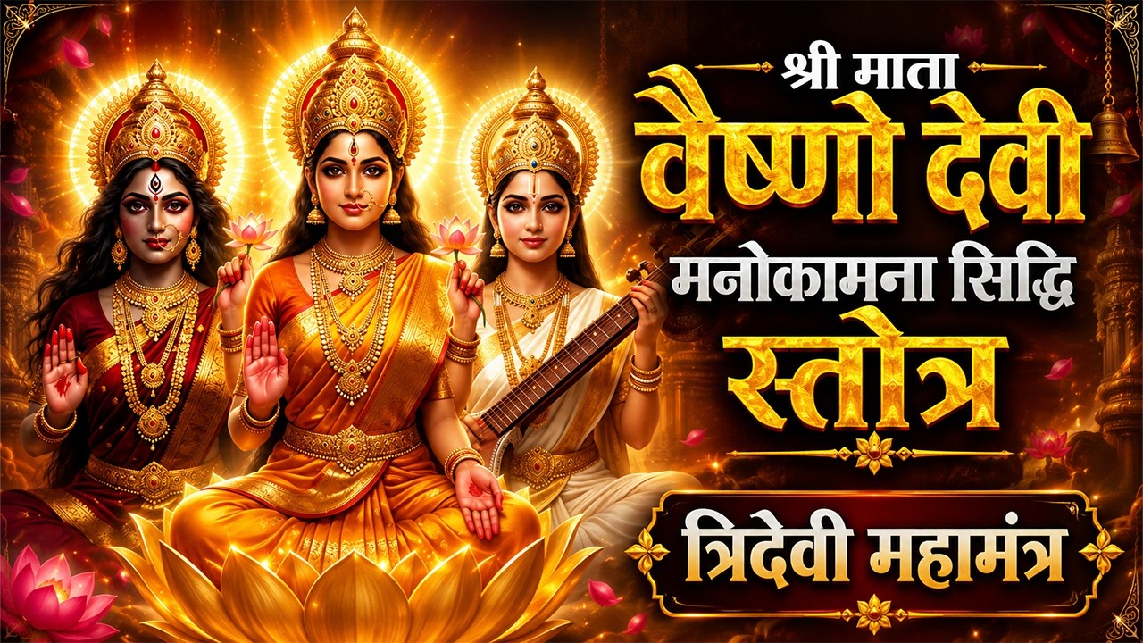 श्री माता वैष्णो देवी मनोकामना सिद्धि स्तोत्र | त्रिदेवी महामंत्र | Vaishno Devi Maha Mantra