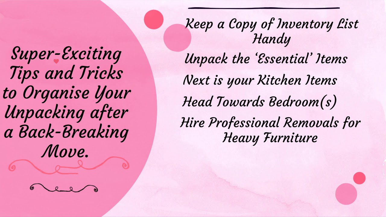 Tips to Unpack Your Furniture After Moving