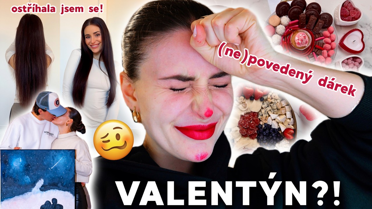 VLOG - SAMA NA VALENTÝN! ostříhala jsem si vlasy, (ne)povedený dárek, rande - namalovali jsme obraz